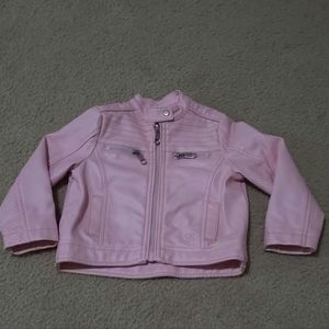 Toddler Pink Faux Leather Moto Jacket 18m